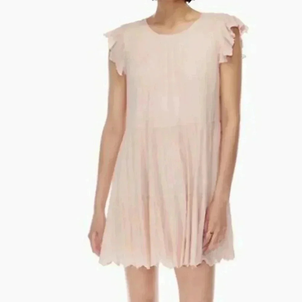 Wilfred Aritzia Sun faded Beige Sidonie Sundress Flared Sz XS /S